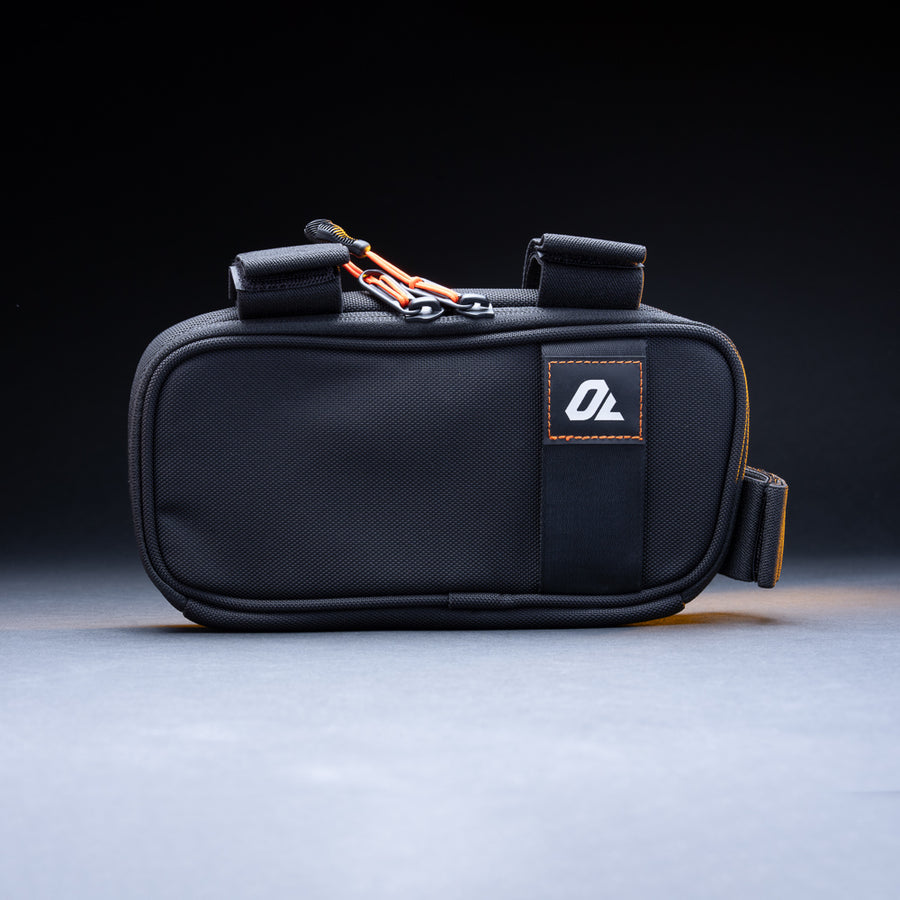 Outbound bike light storage bag, closed, front view