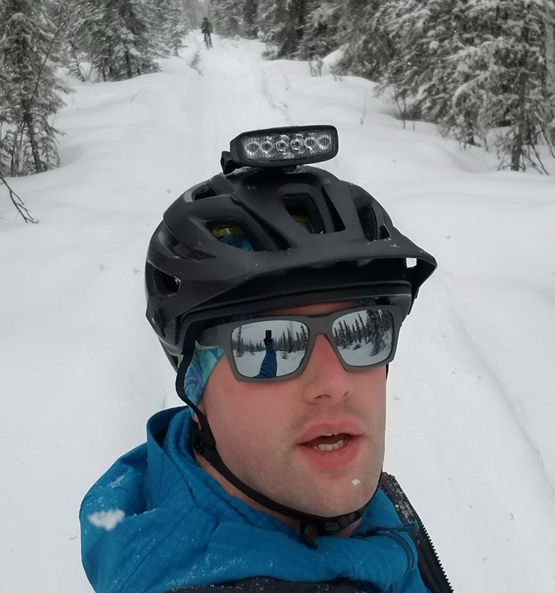 Winter riding with the bike helmet light